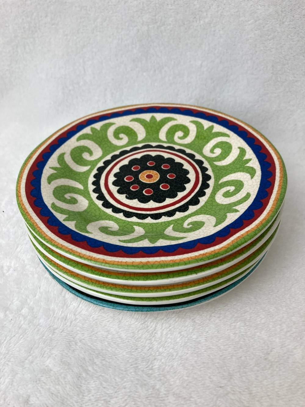 VTG Pier 1 Hand Painted Appetizer Plates Set of 5, 6.25”
